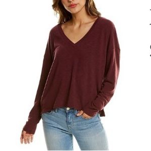 Michael Stars Sam V Neck Top in Eggplant | Women’s M